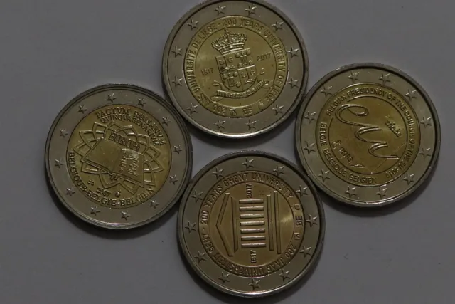 🧭 🇧🇪 Belgium - 2 Euro - 4 Commemorative Coins B58 #117