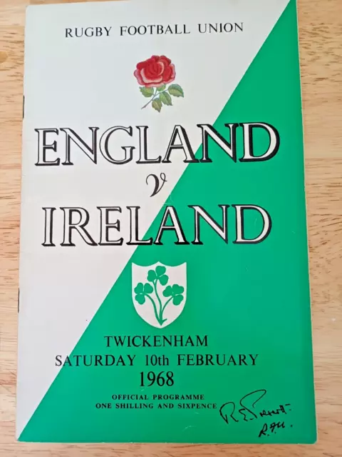 10th FEBRUARY 1968. ENGLAND v IRELAND. FIVE NATIONS INTERNATIONAL CHAMPIONSHIP.