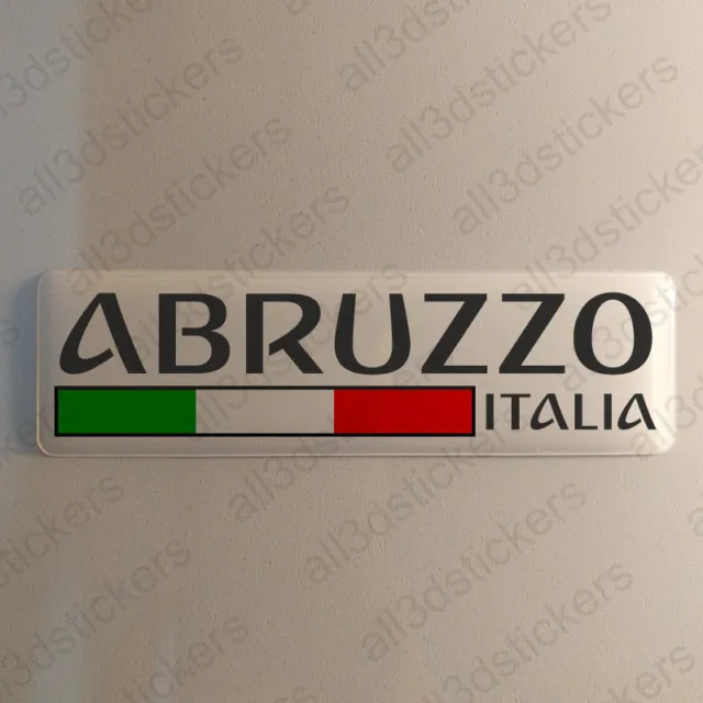 Abruzzo Italy Sticker 4.70x1.18" Domed Resin 3D Flag Stickers Decal Vinyl