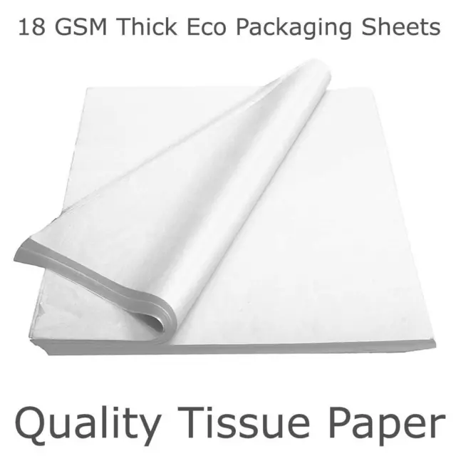 Tissue Paper Sheets Coloured White Wrapping New Acid Free 18Gsm Thick