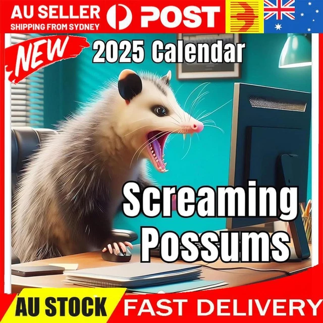 2025 FUNNY SCREAMING Possums Calendar 2025 Wall Calendar Hanging Wall