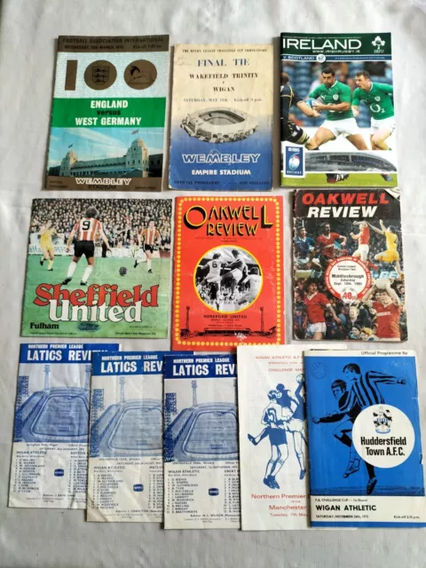 Programmes Mixed Job Lot Collection Wigan Athletic Pre League inc rugby etc