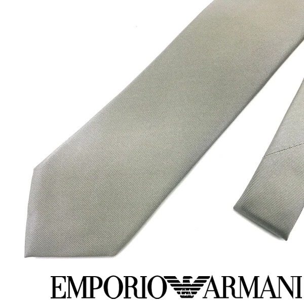Emporio Armani Tie Brand Silk Silver Width Of The Tip 7.5cm a609