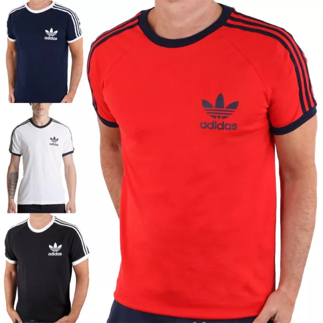 Mens T Shirts Adidas Originals Trefoil Logo California Retro Design Casual Tee