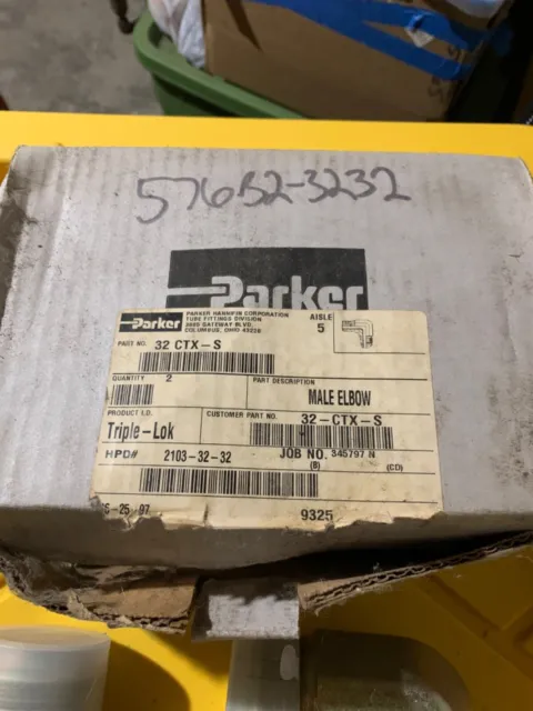 1 Parker 32 CTX-S Hydraulic Fitting 90° Elbow Male JIC-32 to Male 2" NPT