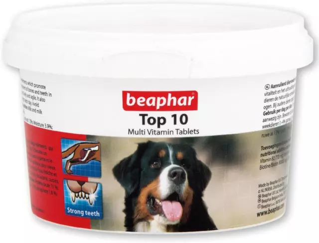 Beaphar Top 10 Vitamin Tablets for Dogs, 180-Count