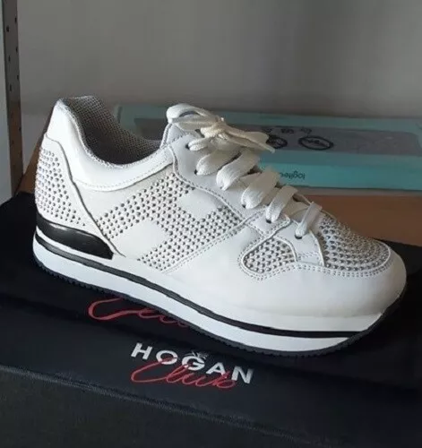 Hogan Club Originali sneakers scarpe donna ladies size 36 white leather studs