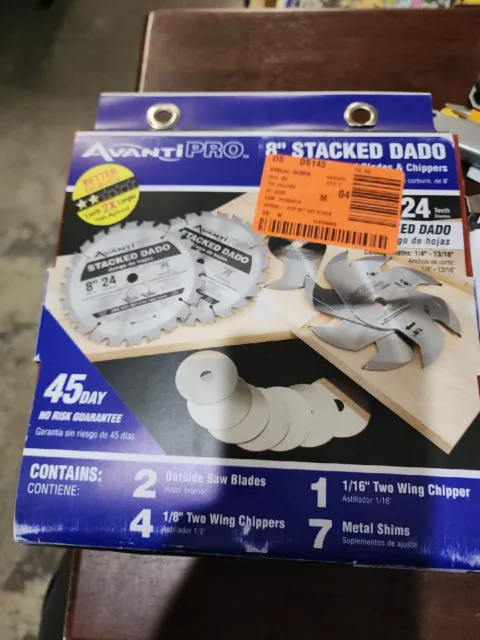 Avanti Pro 8 In. x 24 Teeth Stacked Dado Saw Blade Set Circular Quality Durable