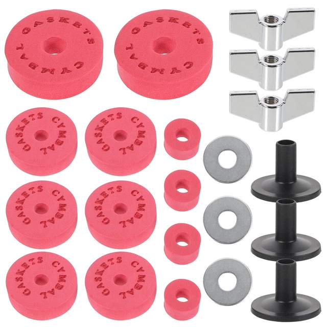 Almohadillas de batería Eva algodón tambor platillo fieltros kit de tambor accesorios rojo