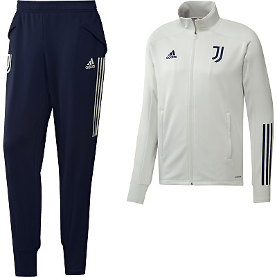 Tuta juventus adidas uomo calcio juve felpa con zip e pantalone bianca 2020/2021