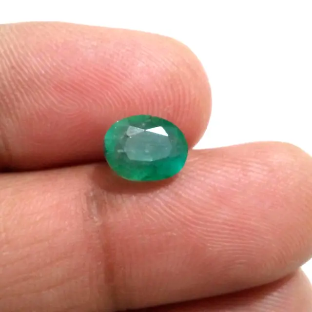 Awesome Zambian Emerald Oval 2.30 Crt Excellent Green Faceted Loose Gemstone