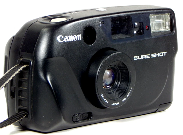 Cámara De Película De 35 Mm Canon Sure Shot 28/48 Mm De Colección Probada De Colección Con Flash