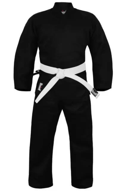 New DRAGON Karate GI Martial Arts Uniform (Black) - 8Oz Kids to Adults Size 3