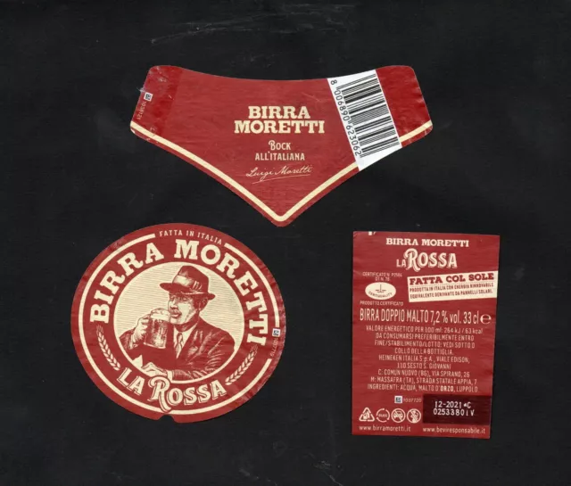 Birra Moretti "La Rossa" cl. 33 - set etichette