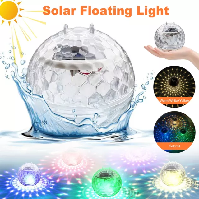 Solar Power Swimming Pool Light Floating LED Pond Lights RGB Hot Tub Spa Lamp UK