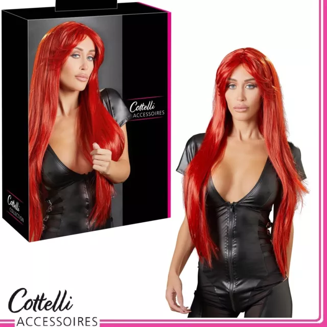 Sexy Parrucca Rossa Lunga Liscia Annabel Wig Red Cottelli Travestimento Estetica