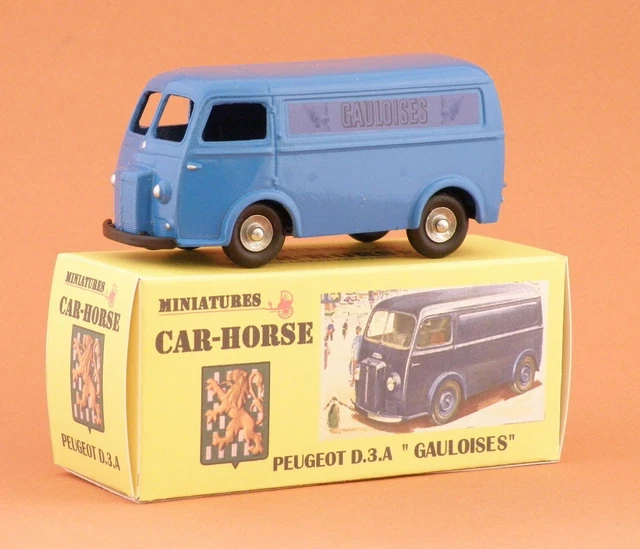 Miniature Car-Horse Peugeot D3a Avec Vespa 400 - Style Dinky - Ancien Stock - Occasion état Neuf