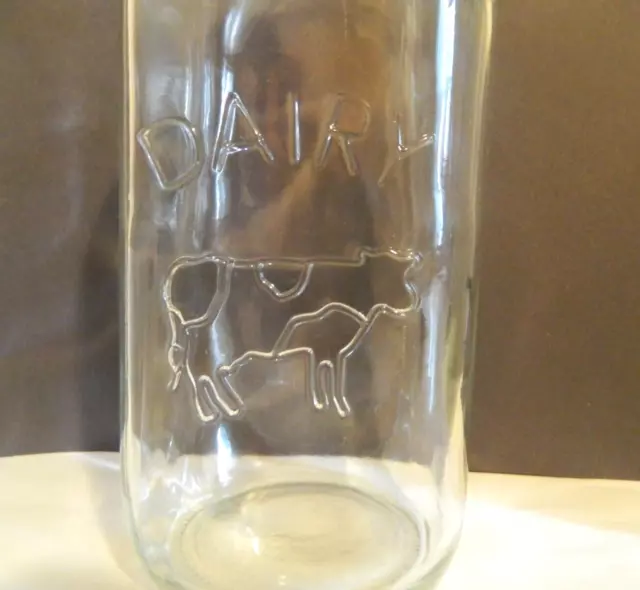 Embossed Clear Glass Dairy Milk Bottle 8.75 inch. BB2 2