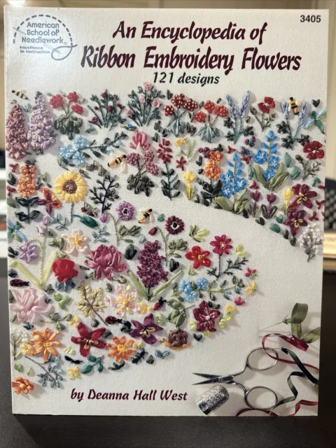 Una enciclopedia de flores bordadas de cinta de Deanna Hall West, #3405