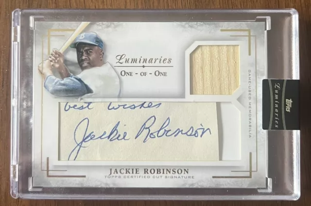 2018 Topps Luminaries Jackie Robinson Cut Signature Auto 1/1 Game Used Bat Rare