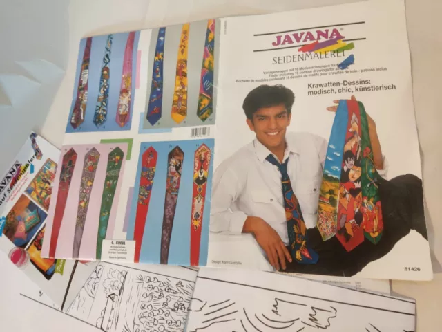 Carpeta de plantilla JAVANA 16 corbatas Karin Gumbiler motivos pintura seda seda