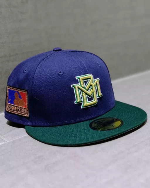 New Era 59Fifty 2 Tone Milwaukee Brewers 125Th Anniversary Fitted Hat Size 7