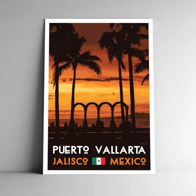 Puerto Vallarta Travel Poster / Postcard Mexico Jalisco Beach Multiple Sizes