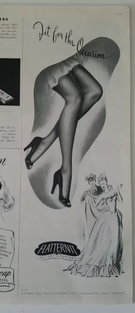 1945 womens Flatternit stockings Hosiery by Huffman vintage fashion ad