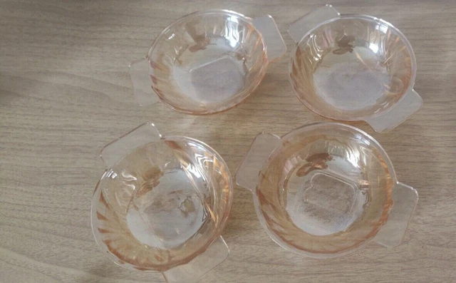 5 Coupelles Verre Huilor Dulcine Blanches – Vintage, Made In France
