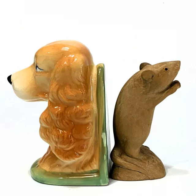 Vintage 60s-70s Japan -  Single Ceramic GOLDEN COCKER SPANIEL BOOKEND Figurine