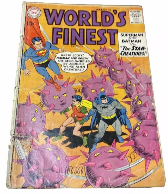 World's Finest #108 March 1960 DC Comics Superman Batman Green Arrow Reader Copy