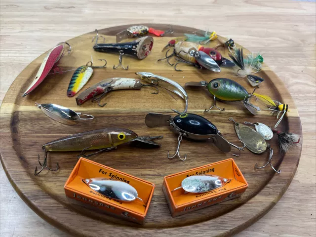VINTAGE FISHING LURES Heddon Lucky 13 Lure Wooden Topwater Plug Old Bass  Tackle $19.99 - PicClick