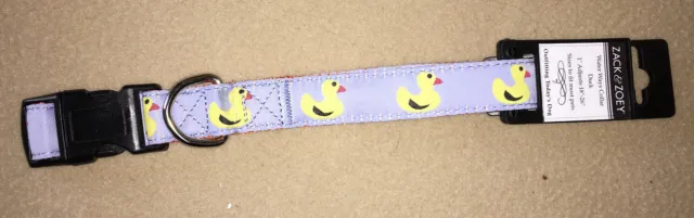 Zack & Zoey Dog Collar 1” Adjusts 18”-26” Water Ways Duck NEW Quick Snap