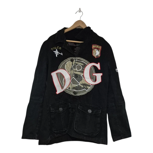 DOLCE & GABBANA Vintage Military Jacket Y2K DG Logo Camo DOLCE & GABBANA Vintage Military Jacket Y2K DG Logo Camo