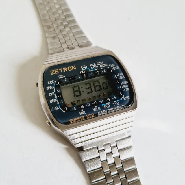 VINTAGE ZETRON DIGITAL Quartz LCD Display Wrist Watch Working £49.95 ...