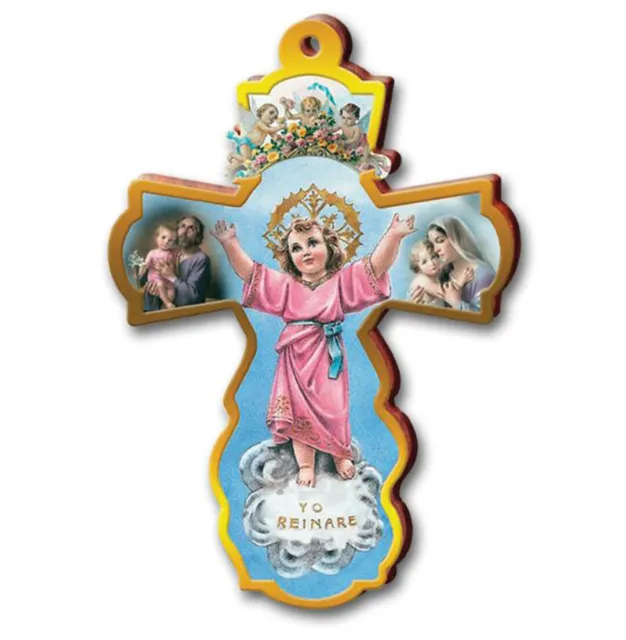 Divine Child Italian Wooden Wall Cross 6" Religious Gift Divino Nino Catholic