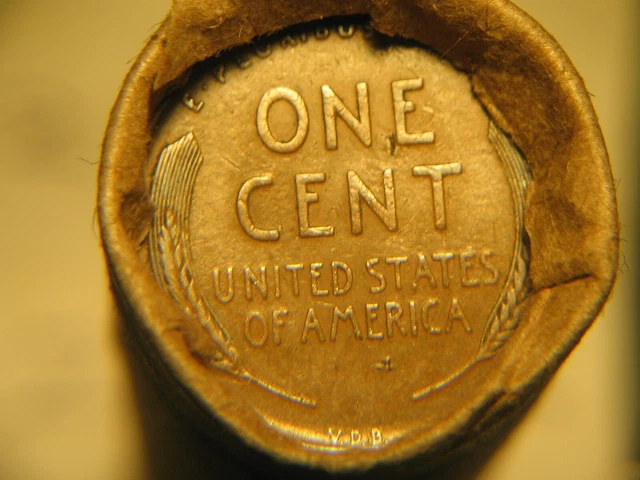 ROLL 50 LINCOLN WHEAT CENTS W/ 1909 VDB REVERSE & 1909 OBVERSE ENDS! 50%+PRE-40s