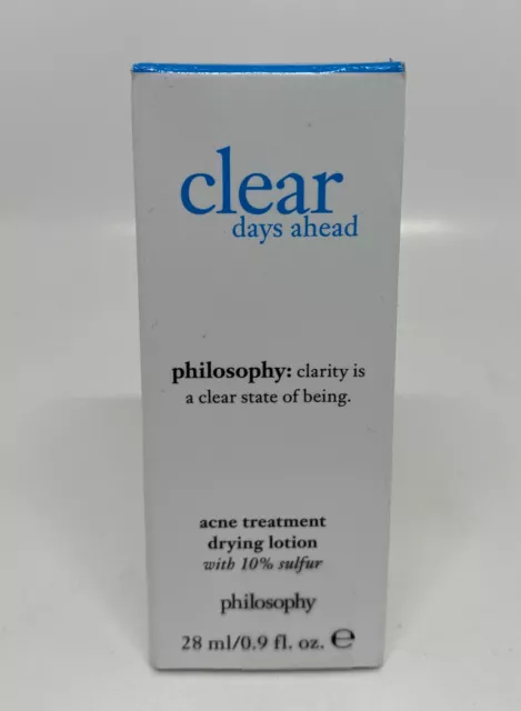 Philosophy Clear Days Ahead Acne Treatment Drying Lotion 0.9 oz New Sealed Box