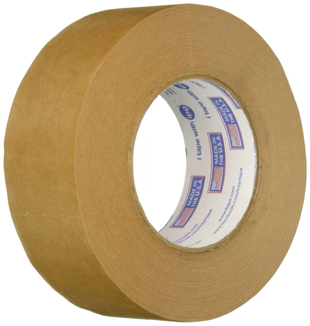 Intertape 9341 1.88in. x 60yds Kraft Paper Flatback Carton Sealing Tape, Natu...