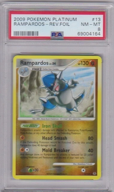 2009 Pokemon Platinum RAMPARDOS Reverse Holo (13/127)  PSA 8