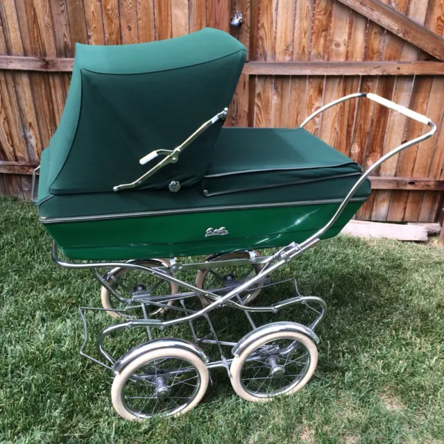 Vintage Bilt-Rite Baby Stroller Carriage Pram  1950’s Beautiful Green Buggy