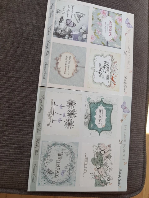 The Paper Boutique Sentiments Toppers. Schmetterlingsgarten.