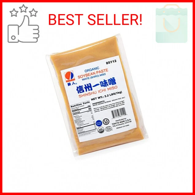 Organic Soybean Paste White (Shiro) Miso, Shinshu Ichi Miso, 2.2 Lbs (35.2 oz)