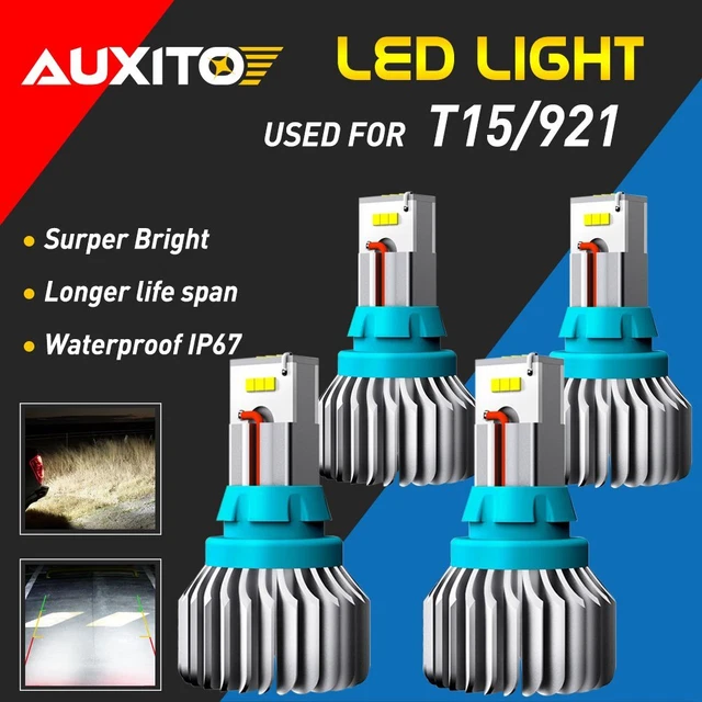 4pcs Car Backup Reverse Light T15 LED CANBUS Error Free W16W 912 921 6000K Bulbs