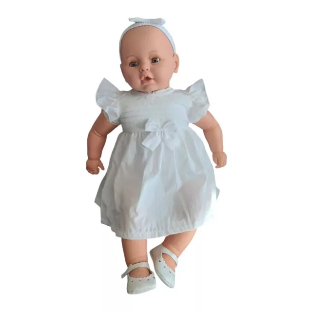 Ensemble 3 Pièces Bébé Robe Couleur Blanc été 3 Tailles Au Choix