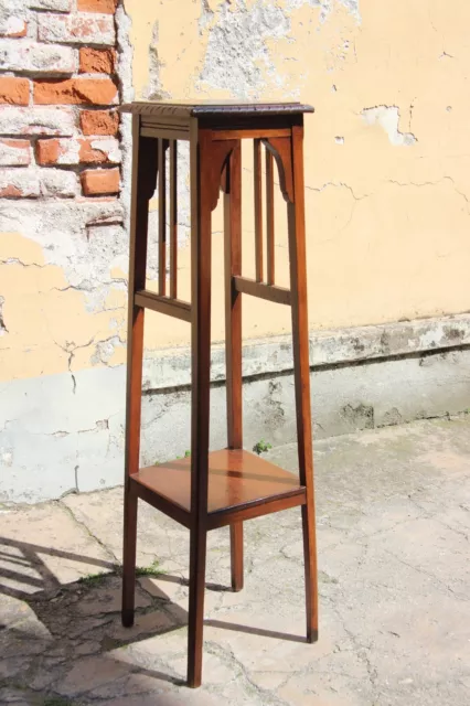 Antica Colonna Liberty In Legno Massello Già Eseguito Trattamento Anti Tarlo