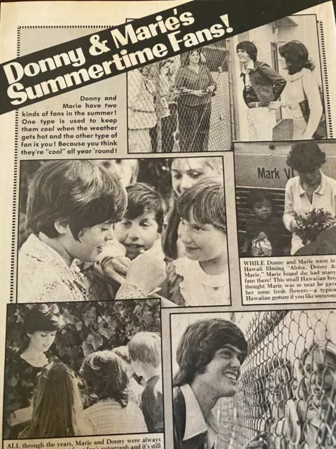 Donny and Marie Osmond, Osmonds Brothers, Full Page Vintage Clipping