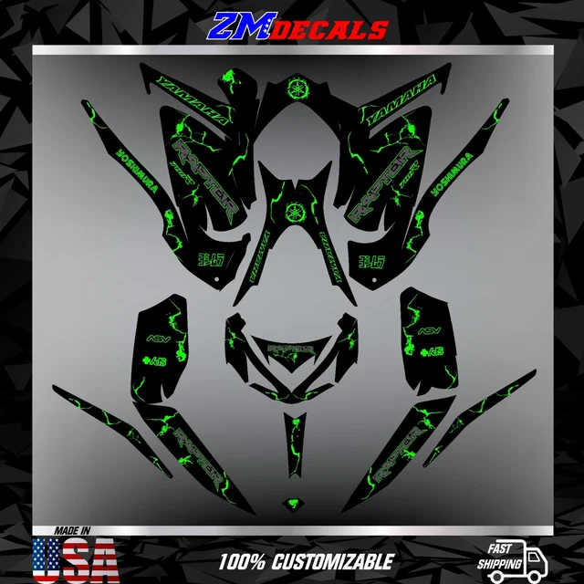 Kit Graphisme Complet Yamaha Raptor 700/700R (2013 à 2024) - Décalcomanies Bleues Vinyle Haute Résolution