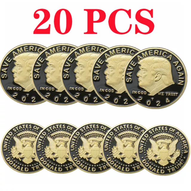20 PCS EAGLE 2024 Save America Again Commemorative Coin President Donald Trump