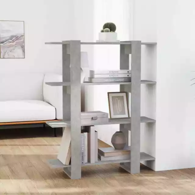 Book Cabinet/Room Divider Concrete Grey 100x30x123.5 cm